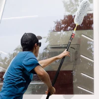 HOMCOM stergator Telescopic 3.5 m – Cap Pliabil Microfibra pentru Praful inalt(m-10)