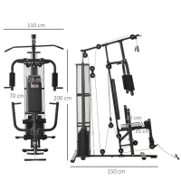 HOMCOM Multifunction Home Gym Weight Training Workout Station Fitness Strength Machine(m-3)