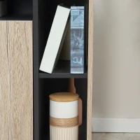 HOMCOM Mobilier Auxiliar de Bucătărie Multifuncțional din lemn cu Roți, 80x39x86.5cm(m-8)