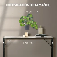 HOMCOM Decoración de Pared de Metal 3D de Planta con Maceta Adorno de Pared Metálico para Salón 46x38 cm Verde y Negro(m-7)
