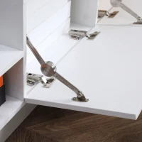 HOMCOM Mobile TV Moderno con Armadietto e Mensola a Muro in Legno, Bianco(m-8)