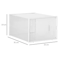 HOMCOM Armário Modular de Plástico Sapateira Modular com 18 Cubos Portas Magnéticas Organizador de Sapatos para Entrada Corredor Dormitório 25x35x19cm Transparente(m-3)