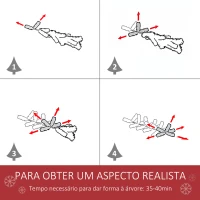HOMCOM Árvore de Natal Artificial 240cm Ignífuga com 1499 Ramas com 2 Tipos de Pontas de PVC e Base de Aço Decoração de Natal para Interiores Verde(m-5)