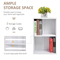 HOMCOM biblioteca din lemn, cu raft, 40x24x61 cm, alba(m-4)