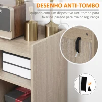 HOMCOM Aparador Moderno com 2 Portas 1 Gaveta e 3 Prateleiras Abertas Aparador Auxiliar de Armazenamento 80x30x96,5cm Madeira(m-6)