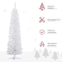HOMCOM Árvore de Natal Artificial 180cm Ignífugo com 390 Ramos de PVC Decoração de Natal para Interiores Verde(m-4)