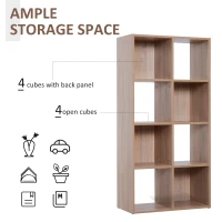 HOMCOM Librarie Raft 4 Niveluri Culoare Lemn Natural 61,5x29,5x122,5cm(m-4)