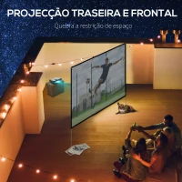 HOMCOM Tela de Projeção com Suporte 80 Polegadas Tela de Projeção Dobrável Formato 16:9 com Bolsa de Transporte para Cinema em Casa Exterior Festas 187x50x167,5cm Branco(m-5)