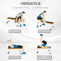 HOMCOM Fitness Flat Bench-Black/Orange(m-5)