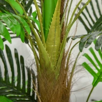 Outsunny Palmier Artificiel H.1,85 m Arbre Artificiel Tronc Branches Lichen Feuilles Grand réalisme Pot Inclus(m-7)