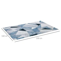 HOMCOM Tapete de Sala de Estar Moderno 230x160cmTapete Geométrico com Base Antiderrapante para Dormitório Escritório Estúdio Multicor(m-3)