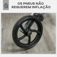 HOMCOM Andador para Idosos Dobrável de Alumínio com Altura Ajustável Assento 4 Rodas Freios Manuais Apoio para os Braços e Bolsa para Pessoas Maiores 73x64x106-136cm Cinza(m-8)