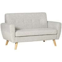 HOMCOM Canapé 2 places banquette style scandinave dossier capitonné en tissu 149 x 76,5 x 86 cm - gris clair(m-1)