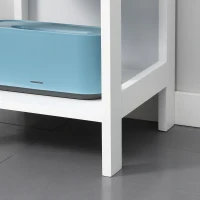 kleankin Estante para Casa de Banho de 5 Níveis Móvel Auxiliar de Armazenamento Anti-Tombamento 30x30x140cm Branco(m-7)