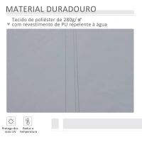 Outsunny Toldo Manual Retrátil com Manivela 295x245cm Toldo Enrolável Alumínio com Proteção Solar para Janela Portas Balcão Terraço Exterior Cinza(m-6)