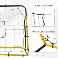 HOMCOM Rebound Net Soccer Goal with 5 Angle Adjustable for Soccer Baseball Basketball Training(m-5)
