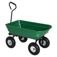Durhand Carucior cu Remorca Manuala de Gradina, Verde, Negru, 108x50x84cm(m-1)