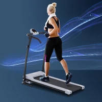 HOMCOM Banda de Alergat Electrica Pliabila pentru Antrenament Acasa cu Ecran LCD, Negru Gri 112x59x125cm(m-11)