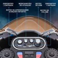 HOMCOM Mota Elétrica BMW HP4 com Música USB Velocidade 2,5km/h Avance e Retrocesso 82,5x42x54cm Vermelha(m-5)