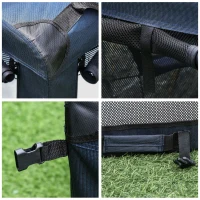 PawHut Transportadora para animais de estimação Portátil e Transpirável Dobrável com Almofada 3 Portas e Janela de Malha 2 Bolsos 60x41,5x41cm Azul Escuro(m-8)