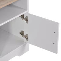 Homcom Mobilier TV 42” – Alb & Lemn Natural, Design Compact 105×52 cm(m-8)