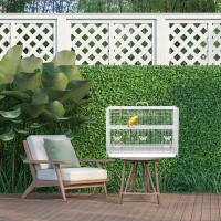 PawHut Gabbia per Uccelli in Metallo con Posatoi, Ciotole per Cibo e Maniglia, 60x41x41cm(m-4)