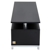 HOMCOM Mobilier TV din Lemn, Negru, 114x40x40.5cm(m-10)