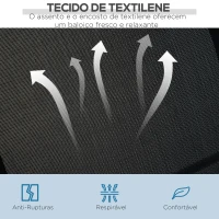 Outsunny Baloiço Jardim de 3 Lugares com Toldo Ajustável Encosto Respirável e Estrutura de Metal para Terraço Balcão Exterior Carga 200kg 171x108x154cm Preto(m-5)