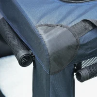 PawHut Transportadora para animais deestimação Portátil e Transpirável Dobrável com Almofada 3 Portas e Janela de Malha 2 Bolsos 80,5x57x57cm Azul Escuro(m-8)