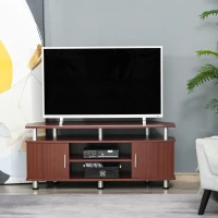 HOMCOM mobilier pentru TV, 2 rafturi, 120x39.5x52cm, maro(m-10)
