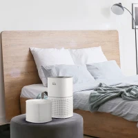 HOMCOM Filtro de Substituição H13 HEPA para Purificador de Ar com Função de Eliminar Virus Poeira e Alérgenos Filtro de Carvão Ativado para Utilização por 6 Meses 19,3x19,3x14,8cm Branco(m-2)