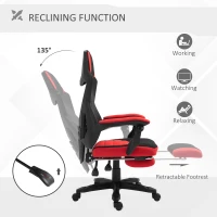 Vinsetto Ergonomic Office Chair Recliner w/footrest Red(m-5)