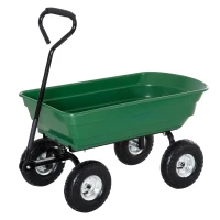 Durhand Carucior cu Remorca Manuala de Gradina, Verde, Negru, 108x50x84cm(m-8)