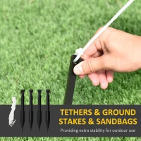 Outsunny Mos Craciun gonflabil, afisaj in aer liber cu LED in curte pentru petrecere in gradina 1,8m(m-7)