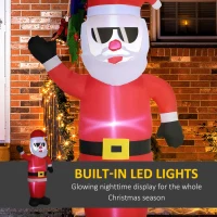 Outsunny Mos Craciun gonflabil, afisaj in aer liber cu LED in curte pentru petrecere in gradina 1,8m(m-4)