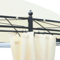 Outsunny Foisor de Gradina Rotund cu Acoperis Dublu, Curele Velcro si Perdele din Otel si Poliester, Ø350 x 275 cm, Alb(m-9)