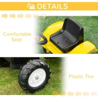 HOMCOM Kids Ride on Digger Pedal Go Kart Pretend Play Construction No Power Truck with Horn for 3 - 6 Years, Yellow(m-7)