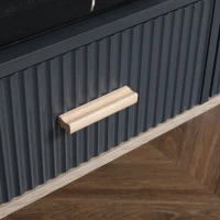 HOMCOM Dulap TV pentru televizor de pana la 55 inchi, suport TV cu sertar, rafturi de depozitare, picioare din otel si gauri pentru cablu pentru camera de zi, dormitor, gri(m-8)