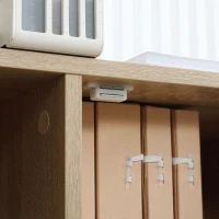 HOMCOM Druckerständer 2 Schubladen 1 Schrank 4 Rollen 80 cm × 38,5 cm × 74,5 cm Natur(m-8)