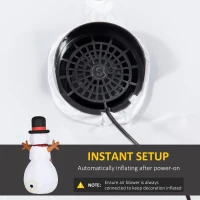 HOMCOM 6ft Inflatable Snowman, Outdoor Indoor Christmas Decoration for Lawn with Hat Scarf LED Lights(m-6)
