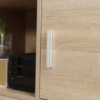 HOMCOM Druckerständer 2 Schubladen 1 Schrank 4 Rollen 80 cm × 38,5 cm × 74,5 cm Natur(m-7)