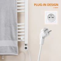 HOMCOM Badezimmerheizung, 24/7-Programmierung, 4 Modi, Überhitzungsschutz, 50 cm x 129 cm, Weiß(m-8)