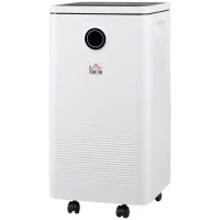 HOMCOM Luftentfeuchter, 5 Programme, 10L Wasser/Tag, Steuerung über WLAN/Google/Alexa, sehr leise, weiß, 25 x 25 x 50cm(m-11)