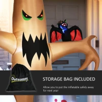 Outsunny 8ft Inflatable Halloween Decorations，Ghost Tree with White Ghost and Tombstone, Blow-Up Outdoor LED Display(m-8)