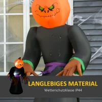 HOMCOM Halloween-pompoenspook gloeiende tuindecoratie met 6 ledlichten ventilator(m-5)