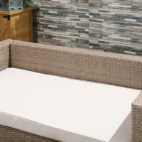 rotan zitset, 6-delige zitgroep, tuinset, salontafel, metaal, kaki(m-8)