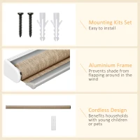 HOMCOM WiFi Smart Roller Blinds Work with TUYA App, Window Shade with Rechargeable Battery, Electric Shades Blind Easy Fit Home Office Living Room Bathroom Kitchen, Brown, 120cm x 180cm(m-8)