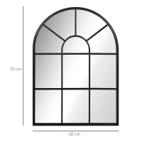 Homcom Oglinda Moderna de Perete – Arcuita 70×50 cm, Stil Fereastra Negru(m-3)