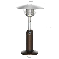 Outsunny 4KW Gas Patio Heater with Tip-over Protection, Outdoor Heater with Piezo Ignition, Adjustable Heat, Regulator and Hose for Garden, Outdoors, Brown(m-3)