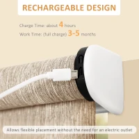 HOMCOM WiFi Smart Roller Blinds Work with TUYA App, Window Shade with Rechargeable Battery, Electric Shades Blind Easy Fit Home Office Living Room Bathroom Kitchen, Brown, 120cm x 180cm(m-6)